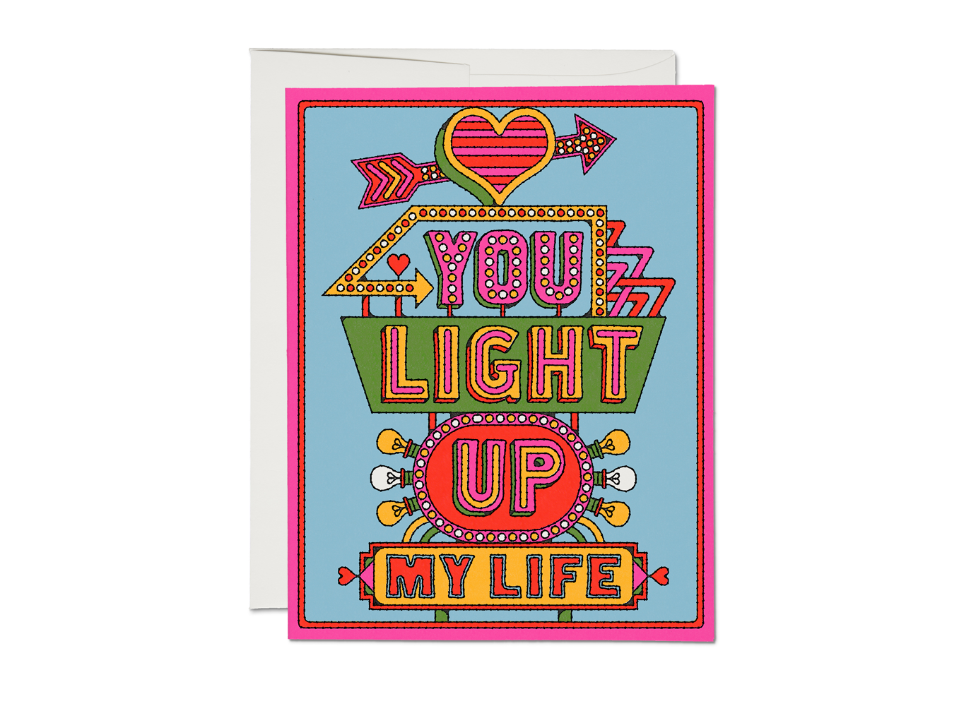Red Cap Cards - Light Up My Life love greeting card: Singles