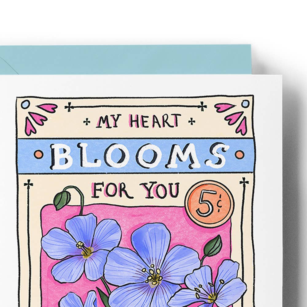 Brenna Daugherty Illustration - Love & Anniversary Card – Vintage Seed Packet Flowers