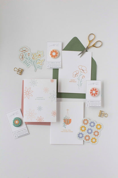 Line & Kind Paper - Birthday - California Poppies Flower