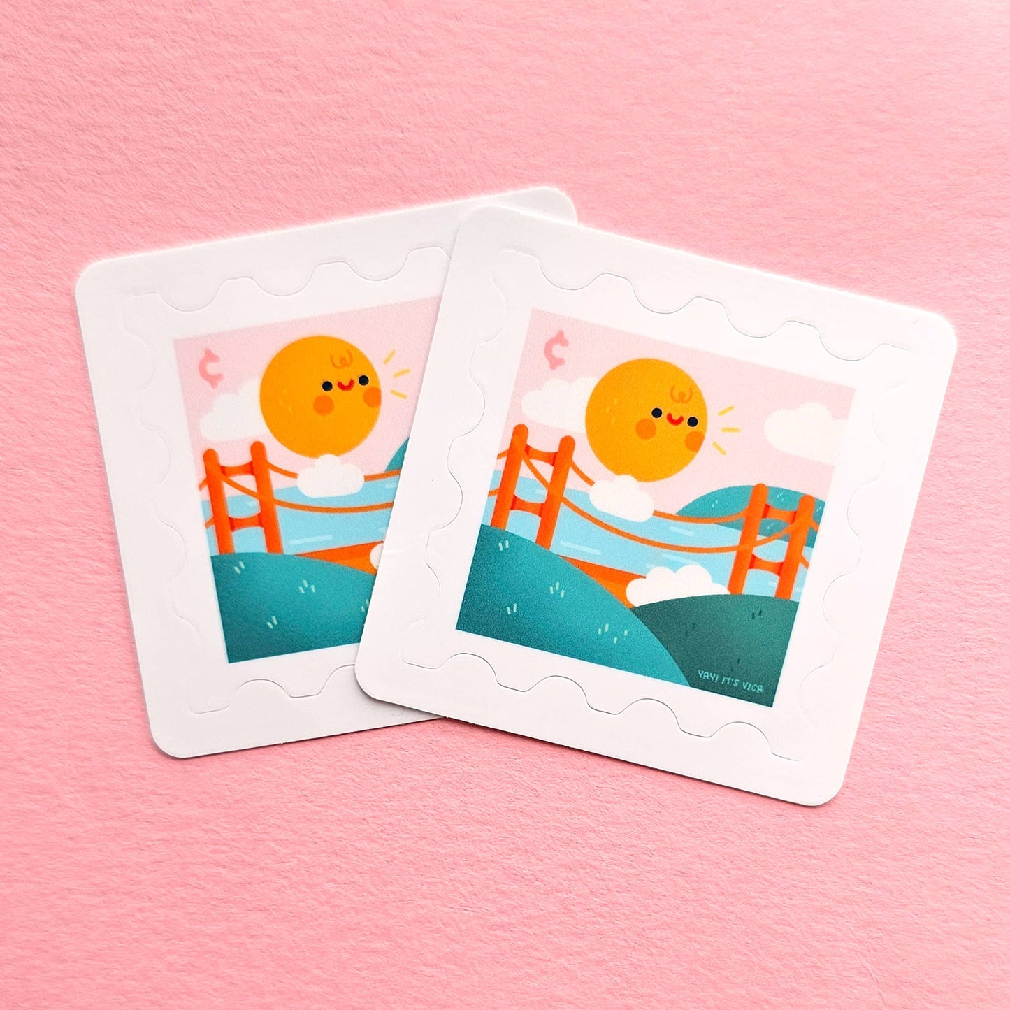 Yay! It's Vica - Golden Gate Bridge Stamp Sticker