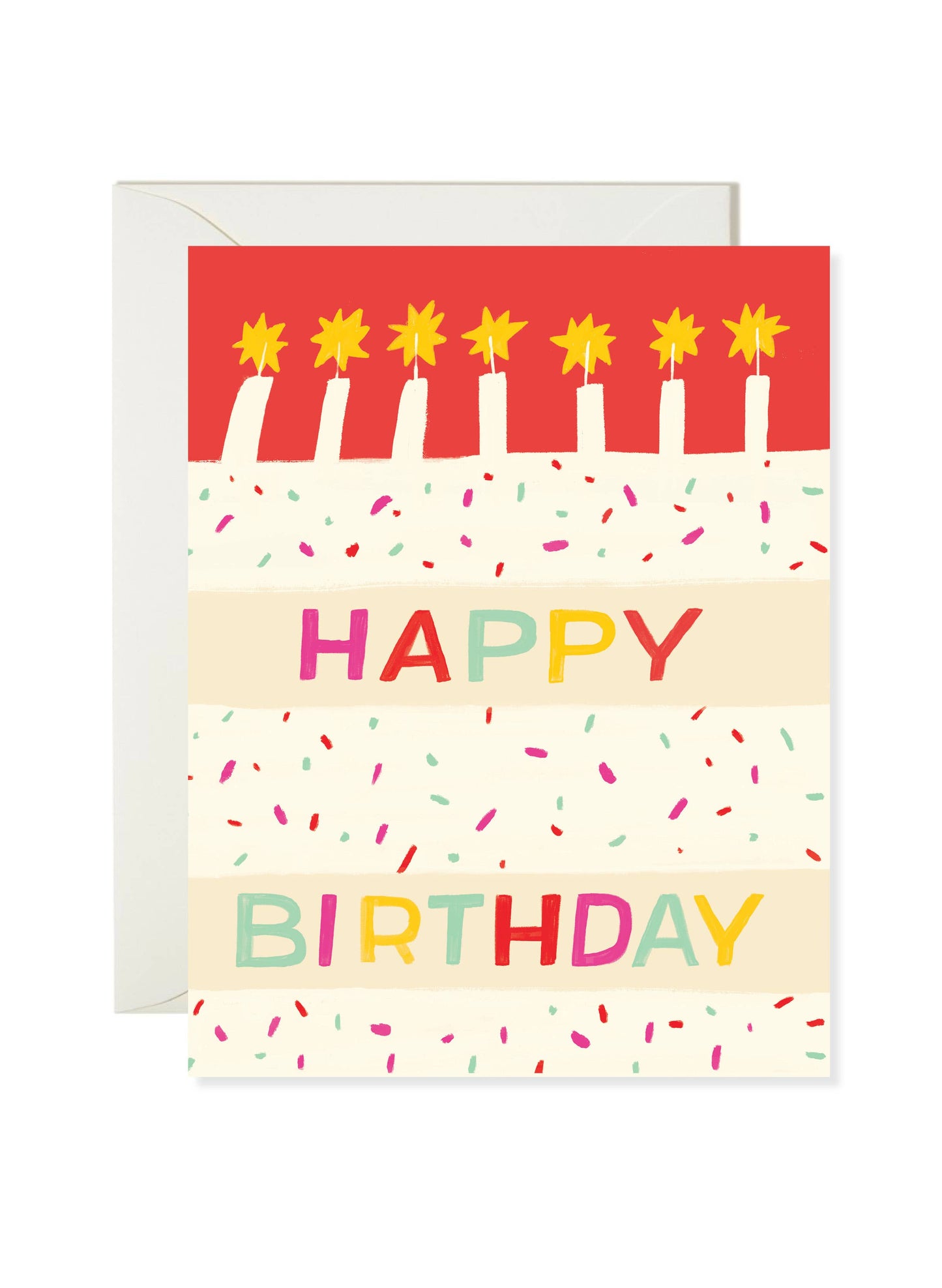 Karen Schipper - Birthday Cake - Colorful Cake Birthday Card