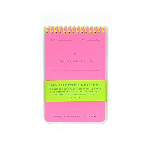 Next Chapter Studio - Risograph Reporter's Notebook: Flo Pink