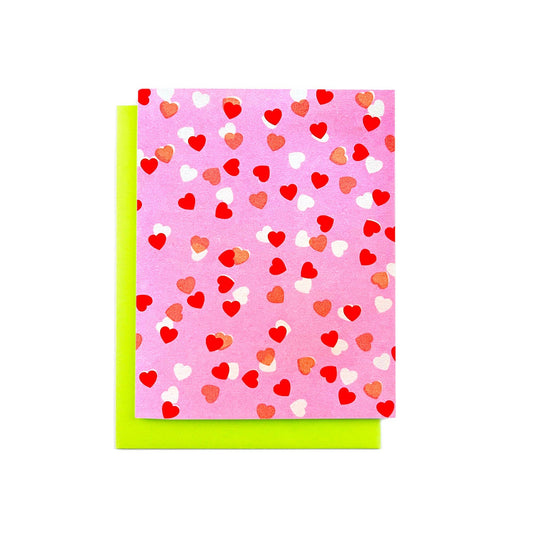 Next Chapter Studio - Heart Confetti - Risograph Greeting Card