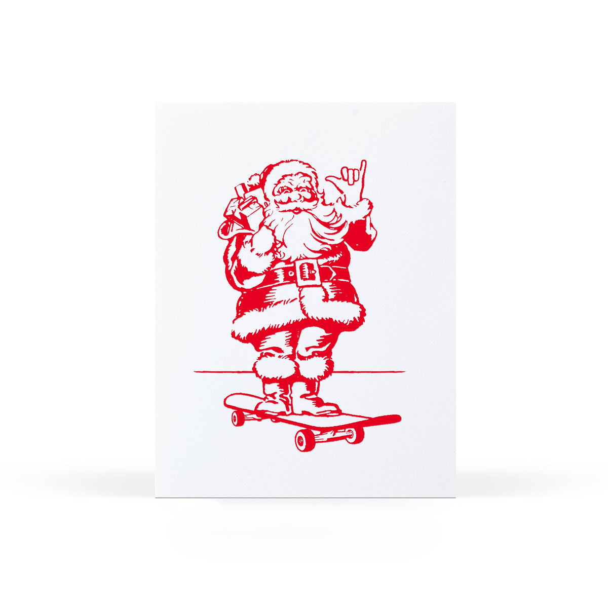 Sweet Bippy Press - Santa Longboard Holiday Card