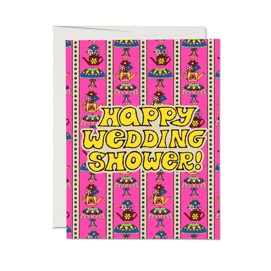 Red Cap Cards - Wedding Shower Wishes greeting card: Single