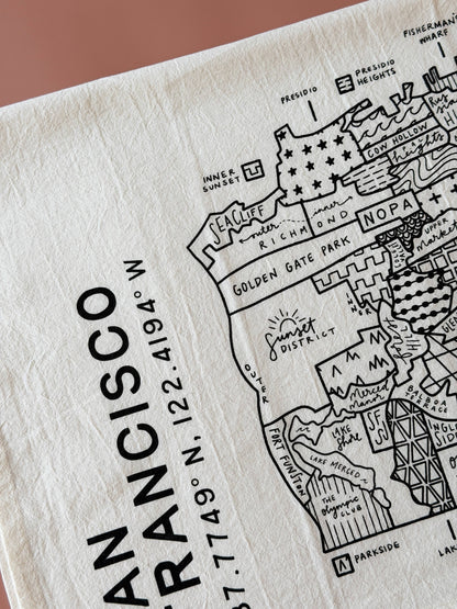 By Aleisha - San Francisco Map Tea Towel