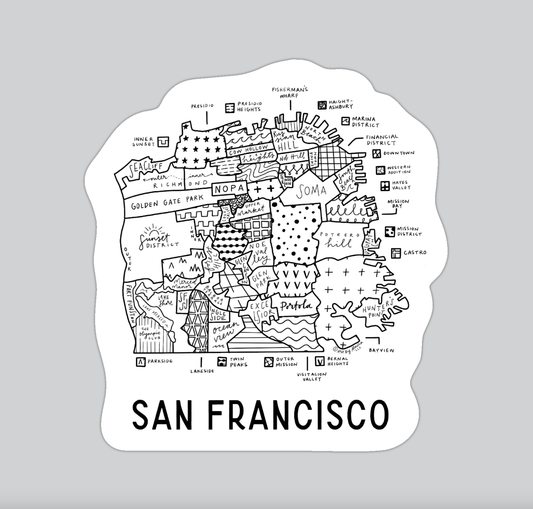 By Aleisha - San Francisco Neighborhood Map Sticker