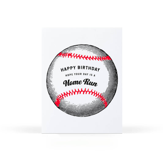 Sweet Bippy Press - Birthday Home Run Baseball Greeting Card