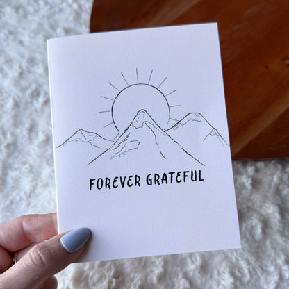 Big Moods - "Forever grateful" Mountain Sunshine Thank You Card