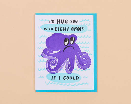 And Here We Are - Letterpress Sympathy Card—Eight Arms (Octopus, Ocean)