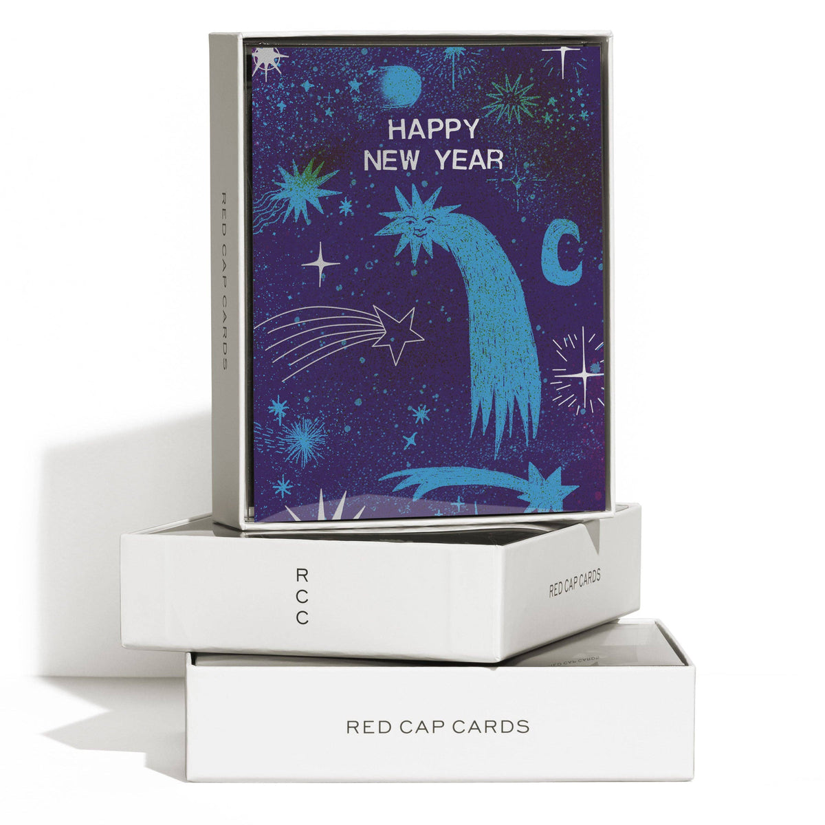 Red Cap Cards - Celestial New Year greeting card: Single