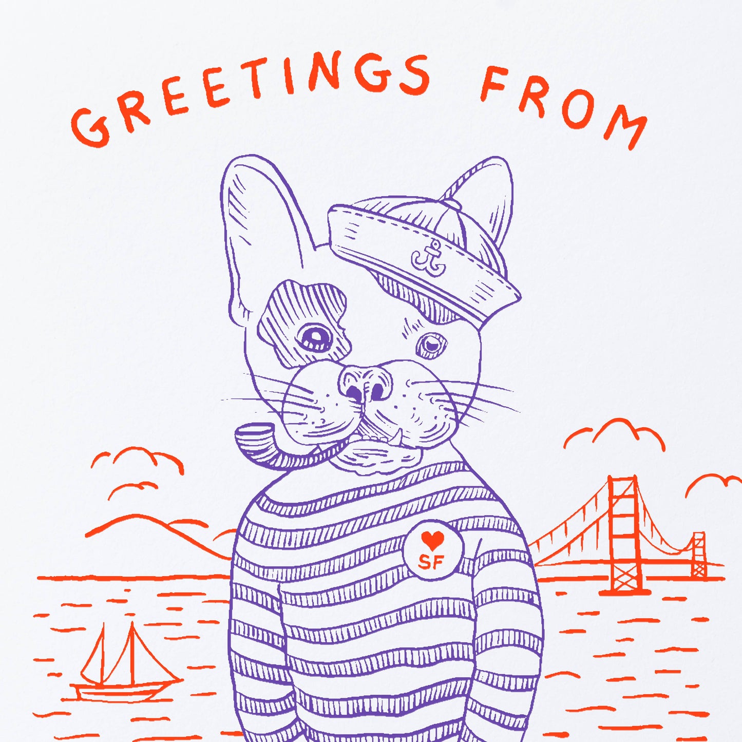 Sweet Bippy Press - Fisherman's Woof Greeting Card