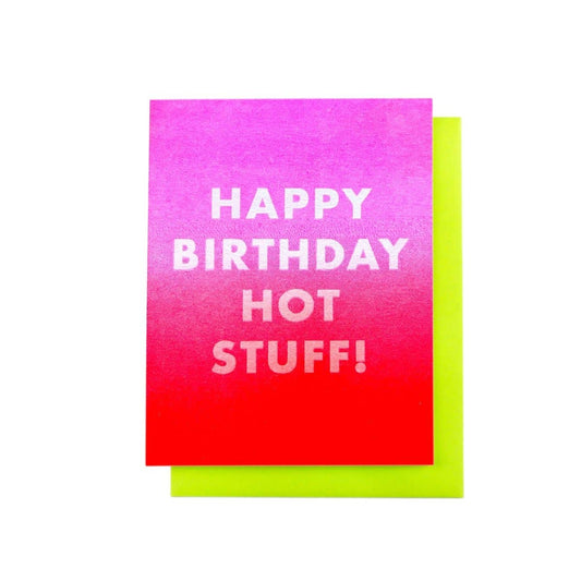 Next Chapter Studio - "Happy Birthday Hot Stuff!" - Risograph Greeting Card