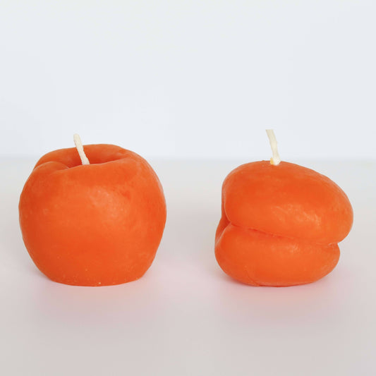 Happy Organics - Apricot Beeswax Candles -Set of 2