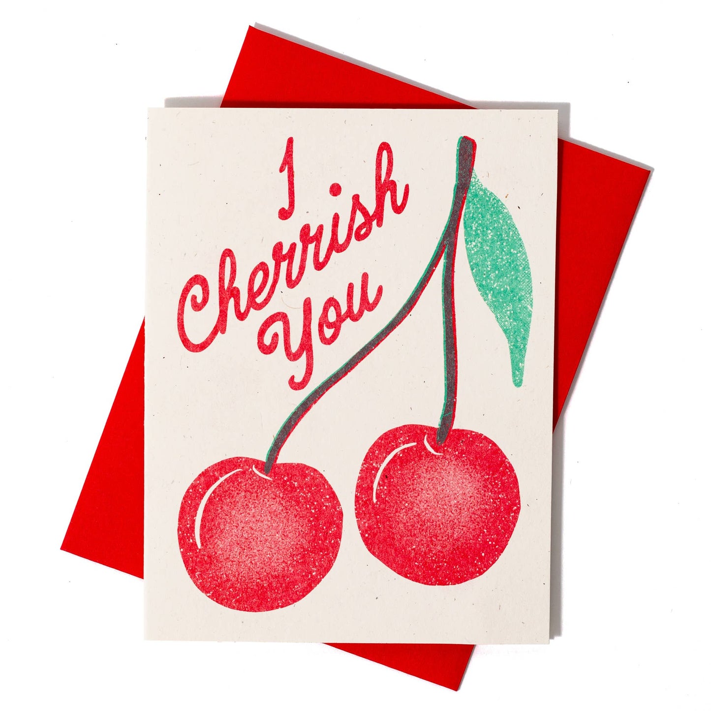 Bromstad Printing Co. - I Cherrish You - Risograph Greeting Card