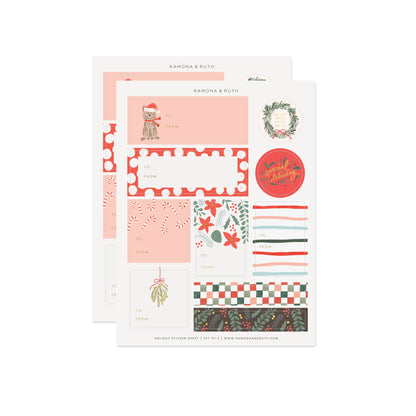 Ramona & Ruth - Holiday Gift Tag Sticker Sheet Set