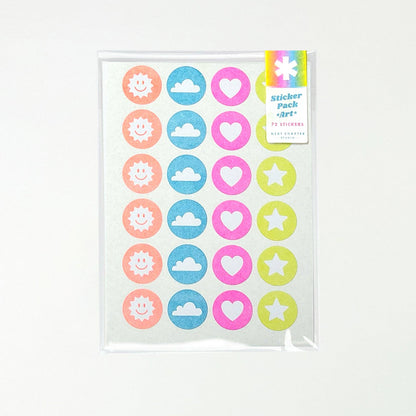 Next Chapter Studio - Sticker Pack - 1" Circles - Art: No Hanger / Smiley Faces