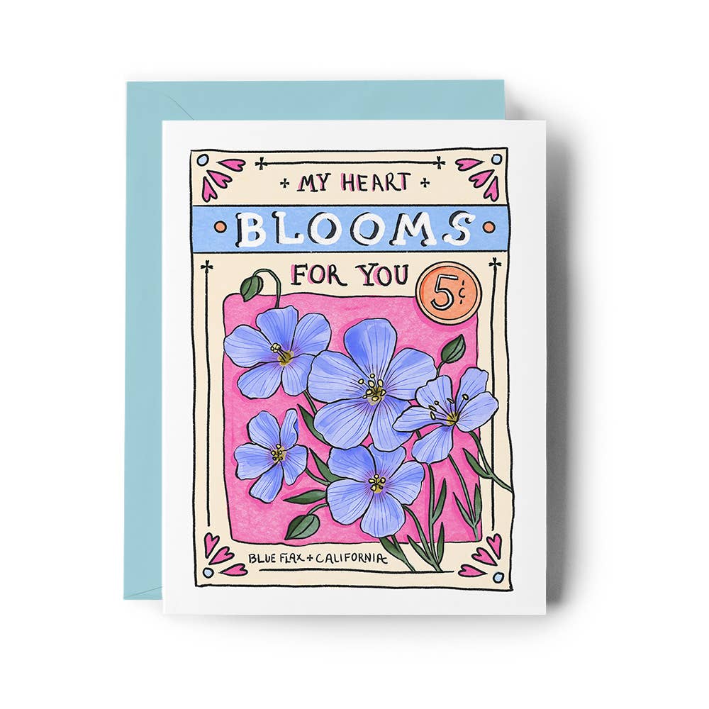 Brenna Daugherty Illustration - Love & Anniversary Card – Vintage Seed Packet Flowers
