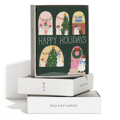Red Cap Cards - Festive Glow greeting card: Single