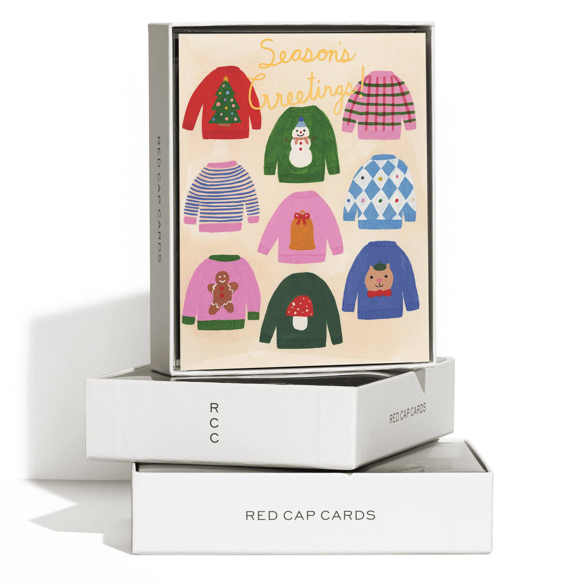 Red Cap Cards - Seasonal Sweaters greeting card: Single