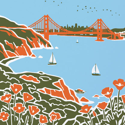 Sweet Bippy Press - Marin Headlands Greeting Card
