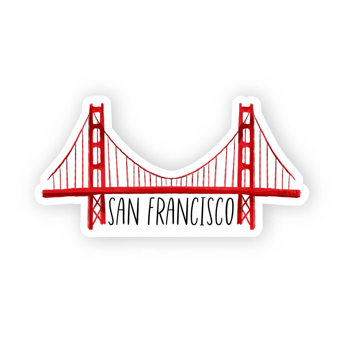 doodles.ink. - Golden Gate Bridge San Francisco Sticker