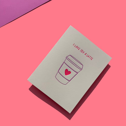 INK MEETS PAPER - I Love You a Latte - Love card - Valentine's Day card