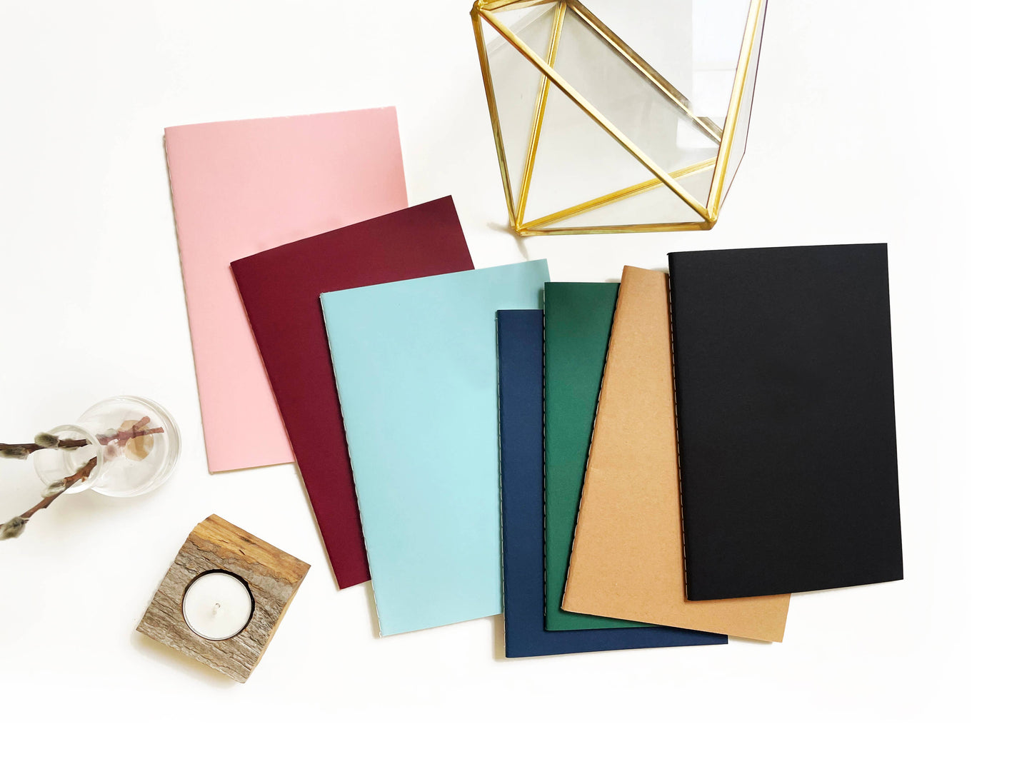 Studio Portmanteau -  A5 Medium Saddle Stitch  Blank Notebooks: White