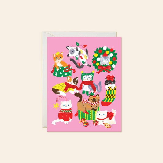 Karen Schipper - Christmas Cats – Whimsical Cat Lover Holiday Greeting Card