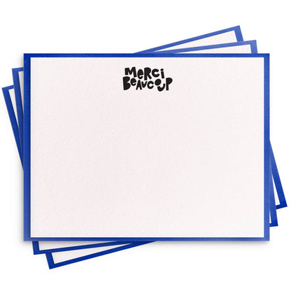 Dahlia Press - Merci Beaucoup Flat Note - Letterpress Set of 8 Stationery