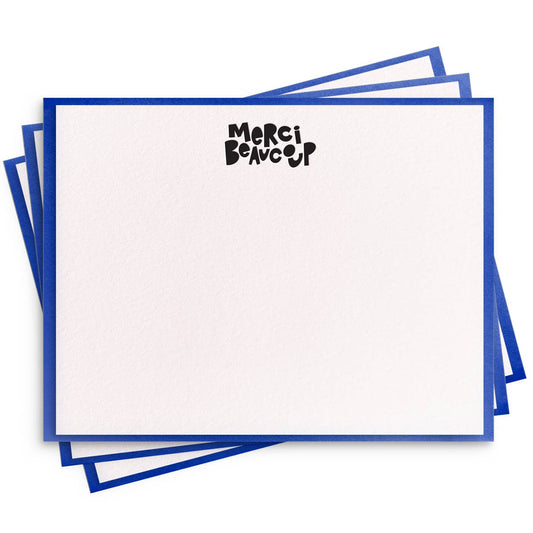 Dahlia Press - Merci Beaucoup Flat Note - Letterpress Set of 8 Stationery