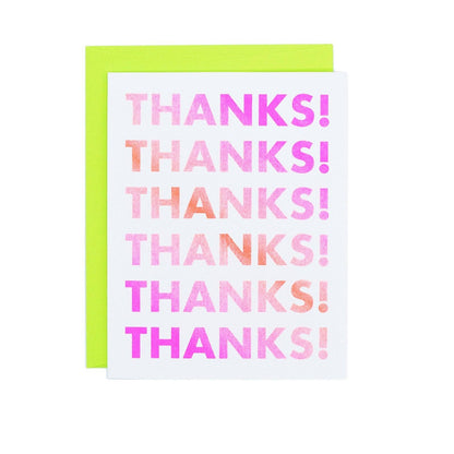 Next Chapter Studio - Gradient Thank You - Risograph Greeting Card: Pink / Aqua