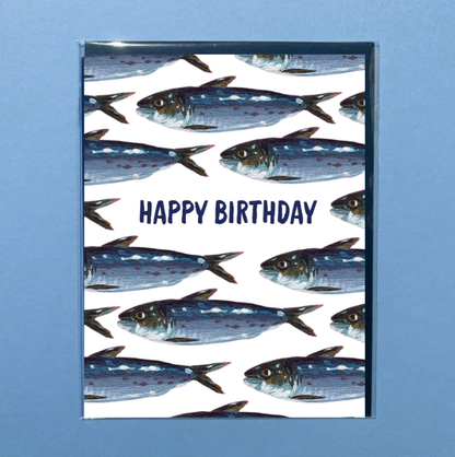 Painting With James - Sardine Fish Happy Birthday Greeting Card