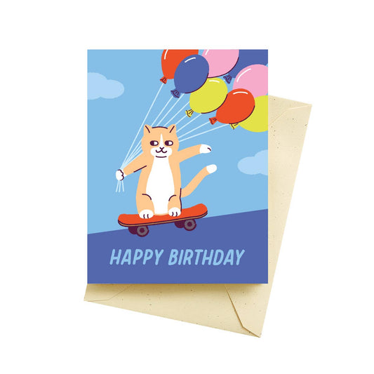 Seltzer Goods - Skater Cat Birthday Cards