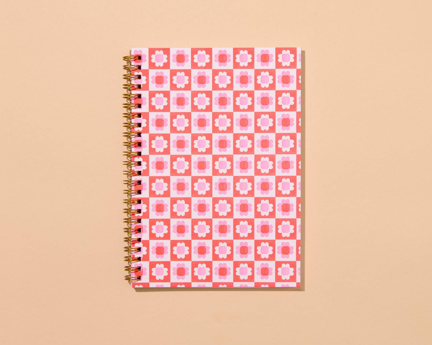 And Here We Are - Blume Quilt Floral Letterpress Spiral Notebook- Made in USA - Crafty, Sewing, Quilting, Embroidery, Floral Pattern - Stocking stuffer, Holiday, Gift Guide