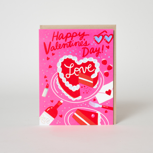 Hello!Lucky - Valentine's Day Cake Holo Foil Greeting Card: Paper tab