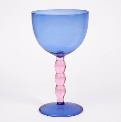 Casa Amarosa - Blue Bubble Stem Cocktail Glass | Handcrafted Glass