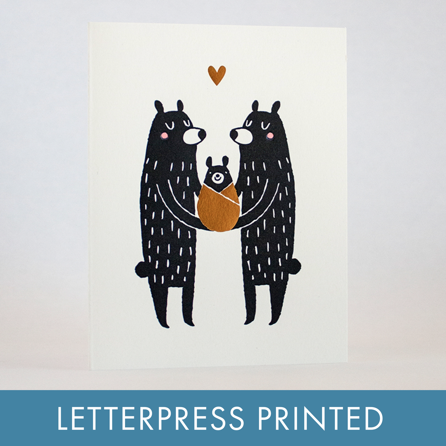 Fugu Fugu - New Baby Bear Letterpress Greeting Card