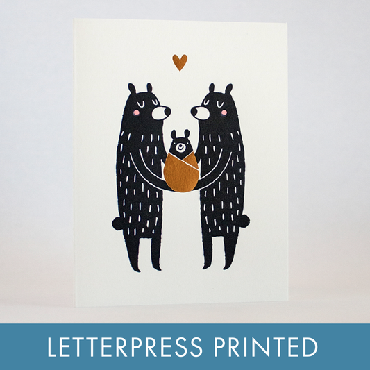 Fugu Fugu - New Baby Bear Letterpress Greeting Card