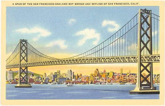 Found Image Press - Postcard SF-15 San Francisco-Oakland Bay Bridge, California