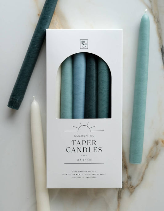 BOTANICA - Taper Candle Collection, Set of 6 | WATER