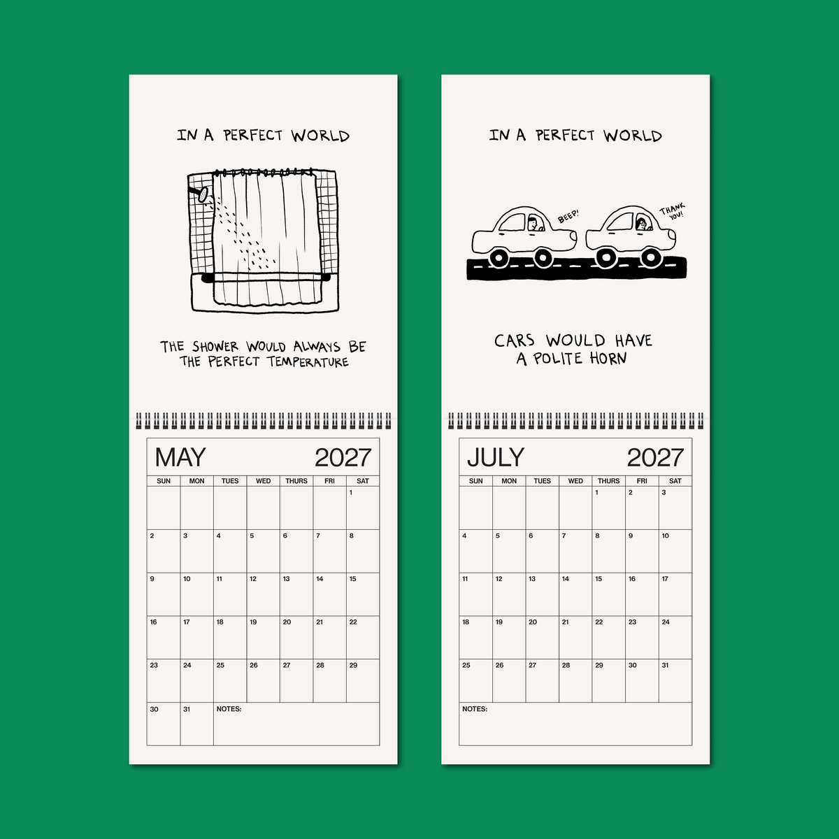 Gab Art & Design - 2027 illustrated wall calendar: in a perfect world