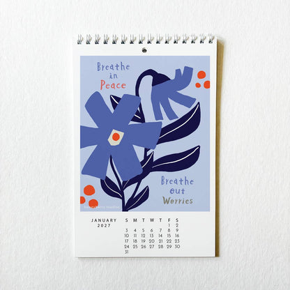 Honeyberry Studios - 2027 I Showed Up for Myself Today Monthly Wall Calendar