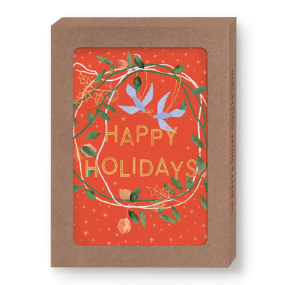 Biely & Shoaf - Wreath Happy Holidays Boxed Holiday Cards - Set of 10