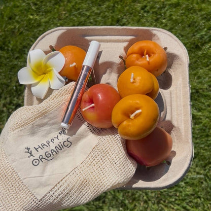 Happy Organics - Apricot Beeswax Candles -Set of 2