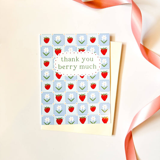 Oak Shore Collective LLC - Thank You Berry Much (Strawberry) | Greeting Card