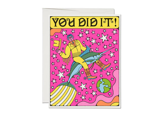 Red Cap Cards - Marlin Rodeo congratulations greeting card