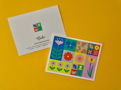 My Darlin' - Flowerblock • Boxed Set of 8 Colorblock Floral Blank Cards