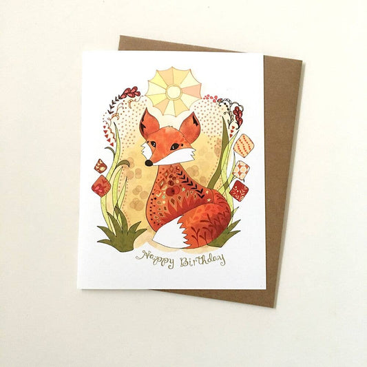 Cynla - Sun Fox Birthday Card