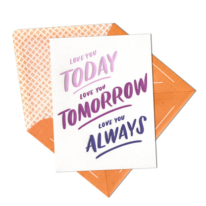 INK MEETS PAPER - Today, Tomorrow, Always - single love card